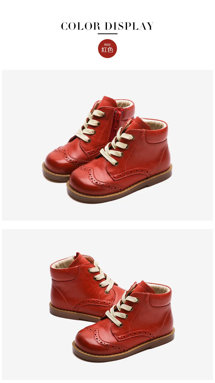 Dolakids/Высококачественная детская обувь; детские ботинки в европейском и американском стиле; Винтажные ботинки для мальчиков и девочек; кожаная обувь