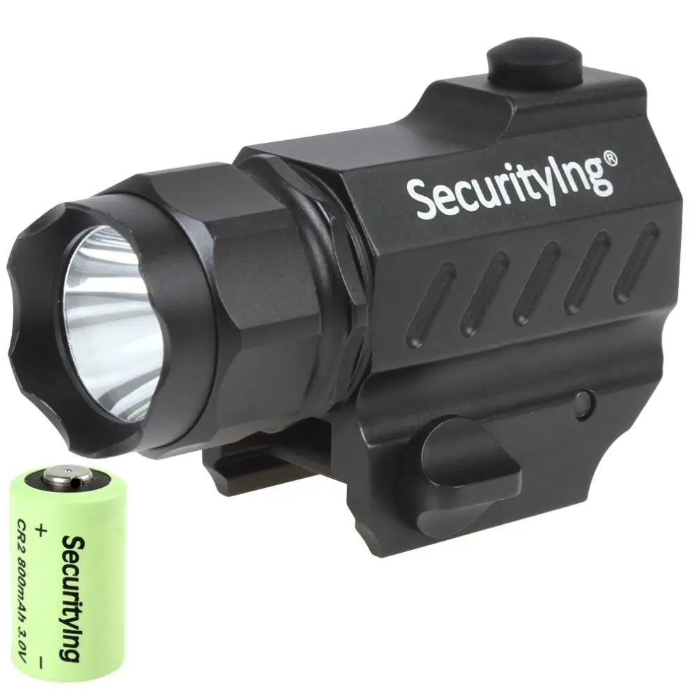 

SecurityIng LED flashlight 400 Lumens Mini XP-G R5 LED High Power Gun-Mounted Tactical Flashlight with 3.0V 800mA CR2 Battery