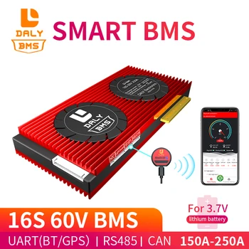 

Daly 18650 smart BMS 16S 60V 150A 200A 250A Bluetooth 485 to USB device CAN NTC UART software Li-on Battery protection Board BMS