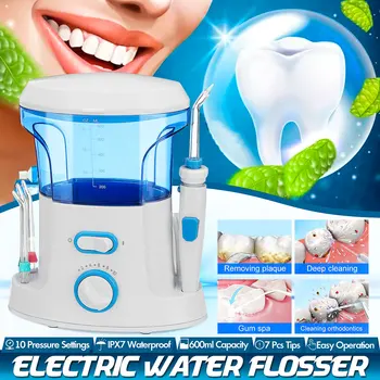 

Electric Oral Irrigator 7pcs Tips Dental Water Flosser Electric Cleaner 600ml Oral Hygiene Dental Flosser Water Flossing
