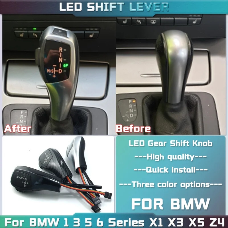 LED Gear Shift Knob Shifter Lever For BMW 1 3 5 6 Series E90 E60 E46 2D