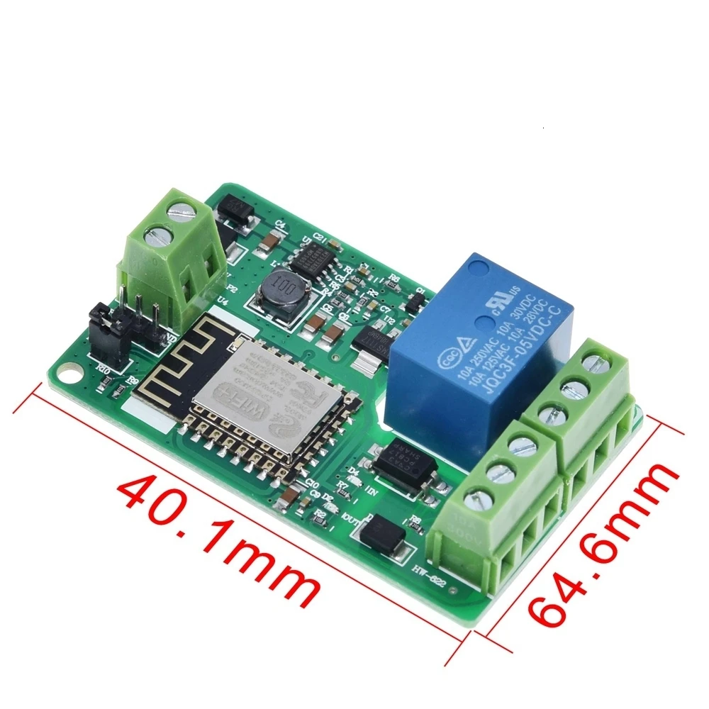 Зеленый ESP8266 триггерный релейный модуль 10A 220V Сетевой реле WI-FI модуль Вход DC 7V~ 30 в 4 слоя доска телевизоры Вход автоматическая защита