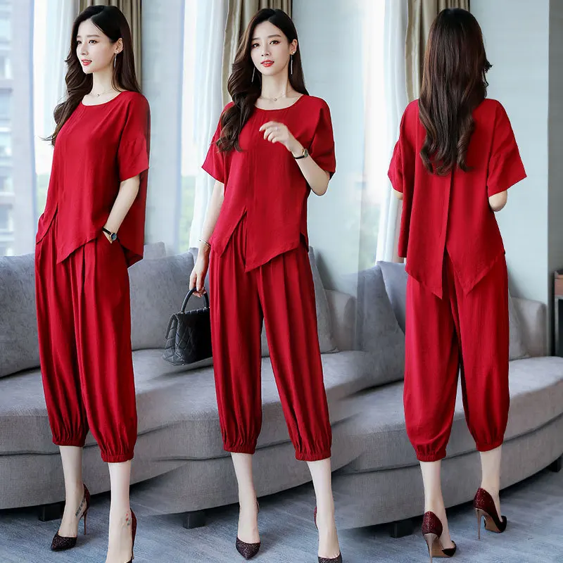 

Set/Suit Skirt 2019 Summer Fashion Simple Trend Comfortable Versatile Cool Simple Solid Color Elegant Set