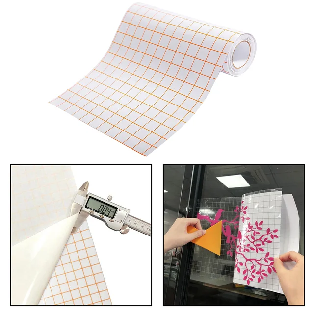 Adhesive Clear Vinyl Transfer Paper Tape Roll Clear Alignment Grid Art  Decal Sign Vinyl Sticker Cutting Craft Decals 30.5X150cm - AliExpress