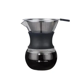 

2020 Glass Coffee Pots Heat Resistant Classic Coffee Maker Pour Over Coffeemaker Coffee Pot Stainless Steel Coffee Filter#2