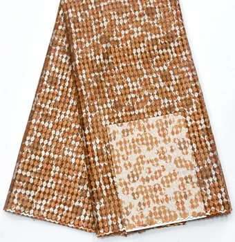 

Latest Embroidery Tulle Sequence Lace Fabric 5yards African Lace Fabric For Nigerian Wedding Dress