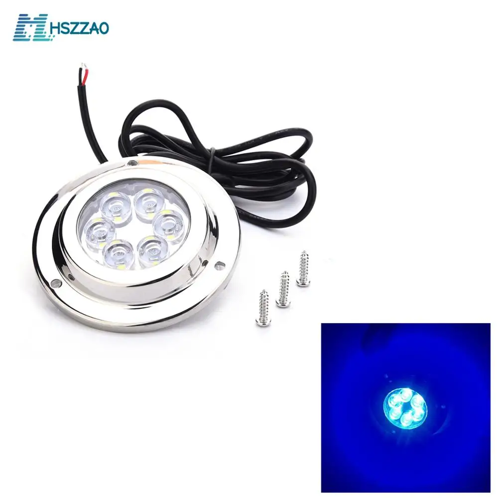 

10-30V 316 stainless steel marine 6 LED Blue/white underwater light boat 6 * 2W high power