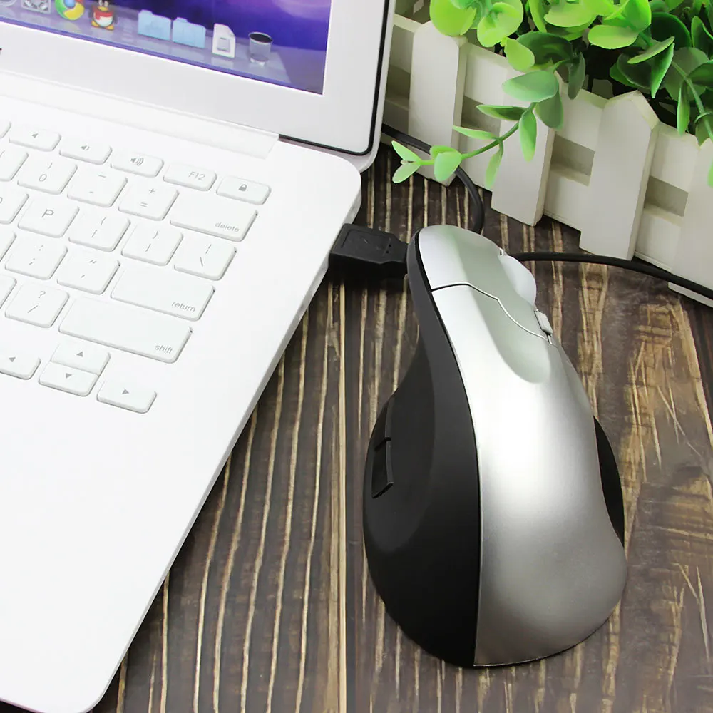 CHYI беспроводная эргономичная компьютерная мышь Вертикальная перезаряжаемая Usb оптическая PC Mause 3d Серебристая здоровая офисная мышь для ноутбука Mac
