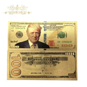 

600Pcs/Lot Colorful USA Banknotes 100 Dollar Bills Bank Note in 24K Gold Plated Fake Currency Money For Gifts Free Shipping