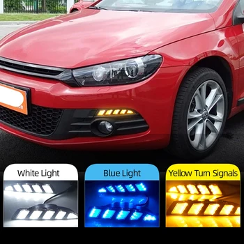 

CSCSNL 2Pcs DRL For Volkswagen VW Scirocco 2011 2012 2013 2014 2015 LED Daytime Running Light With Turning Signal yellow