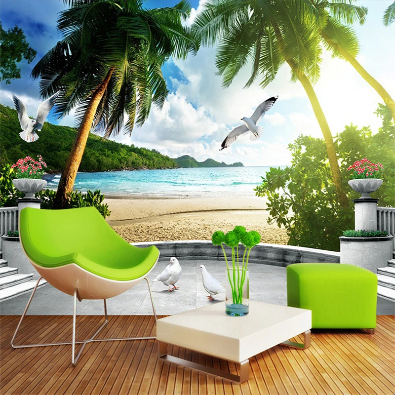

Dropship Custom Murals Wallpapers Sea Continental Landscape Wall 3D Photo Wall Papers Roll Home Decor Papel Parede Sala Rolo