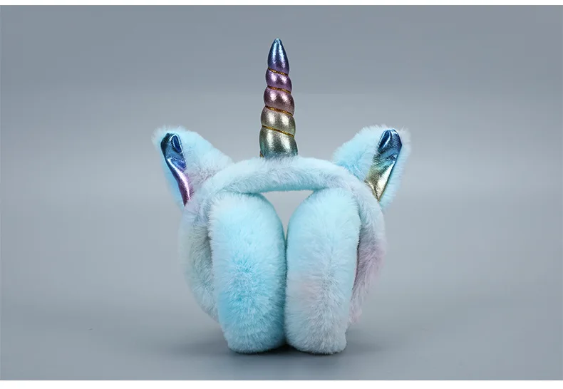 Ladies Unicorn Earmuffs Fashion Winter Warm Lovely Headwear Accessories Soft High Quality Autumn Rainbow Color Winter Earmuffs