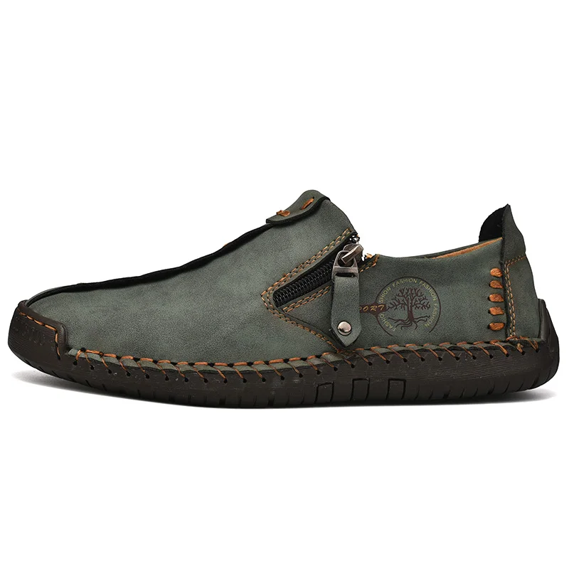 Comfortable Leather Men Shoes Casual Slip On Men Loafers Qlity Split Leather Shoes Men Flats Hot Sale Moccasins Shoes Plus Size