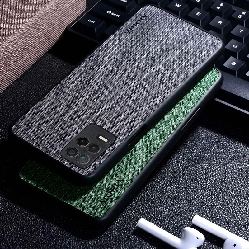 Тканевый текстурный чехол для Oppo Realme 8 Женский Простой лаконичный стиль мягкая
