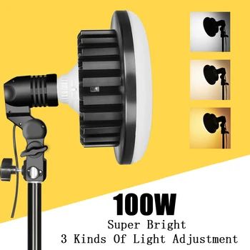 

Photography 220V 100W LED 3000-5500K Light CRI 90 with Stand Continuous Lighting Kits Photo Studio Accessories For Fill Light