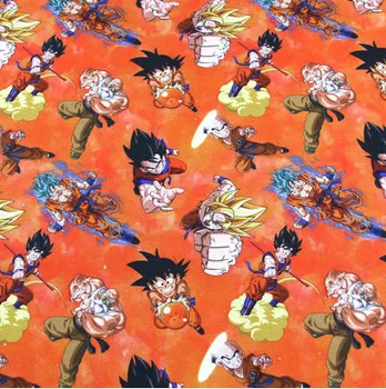 

145CM Cartoon Dragon Ball Cotton Fabric for Boy Clothes Hometextile Backpack Cushion Cover DIY Needlework Material