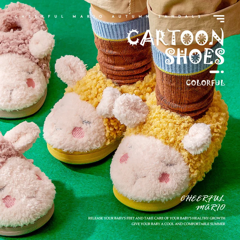 

Ladies Shoes Autumn Winter Cotton Slippers Fur Rabbit Home Warm Thick Bottom Indoor House Slippers Women Flip Flops Cute Fluffy