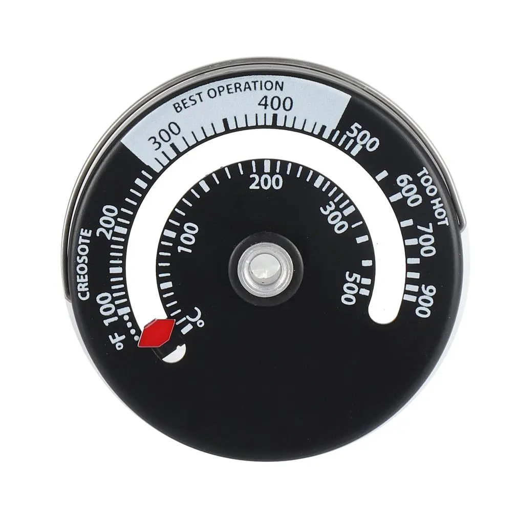 

Heat Powered for Wood Log Burning Stove Fireplace Burner Thermometer Magnetic Stove Top Pipe Thermometer Temperature Gauge