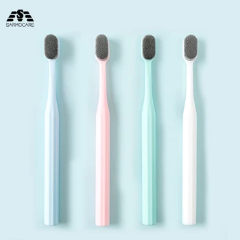 

10pcs Sarmocare 10000+high density straight hair Toothbrush soft and delicate bamboo charcoal hair cares for gums like a feather
