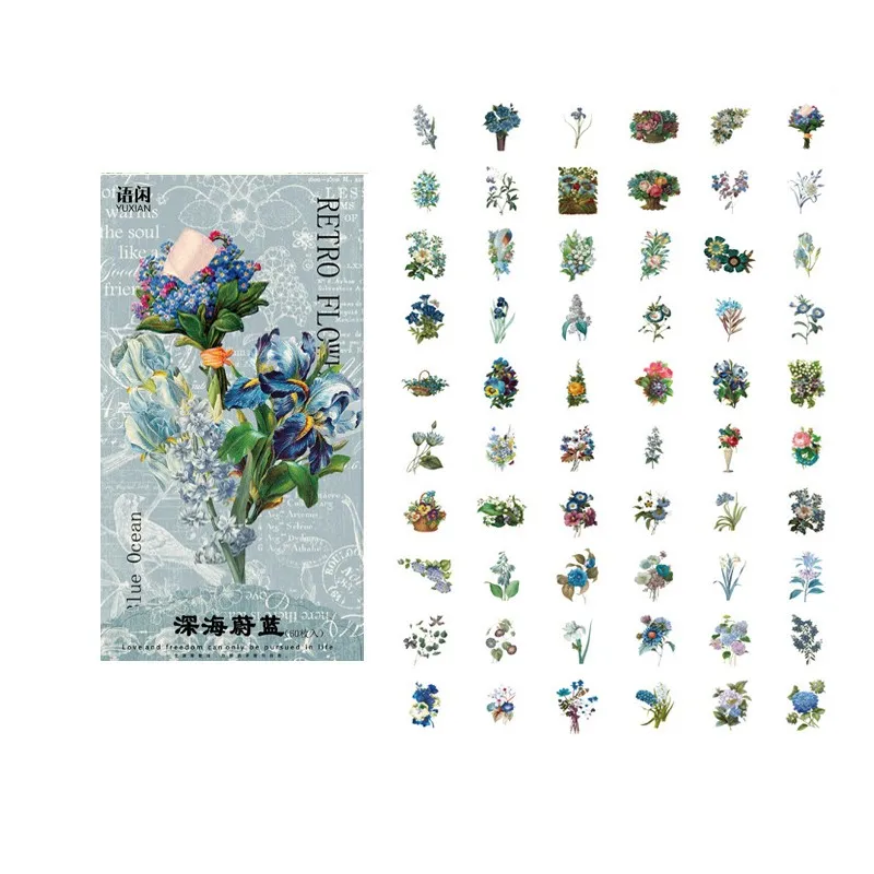 

10pack Flower Plant Sticker Retro Handbook Scrapbooking Label Stickers Stationery wholesale 175*100mm