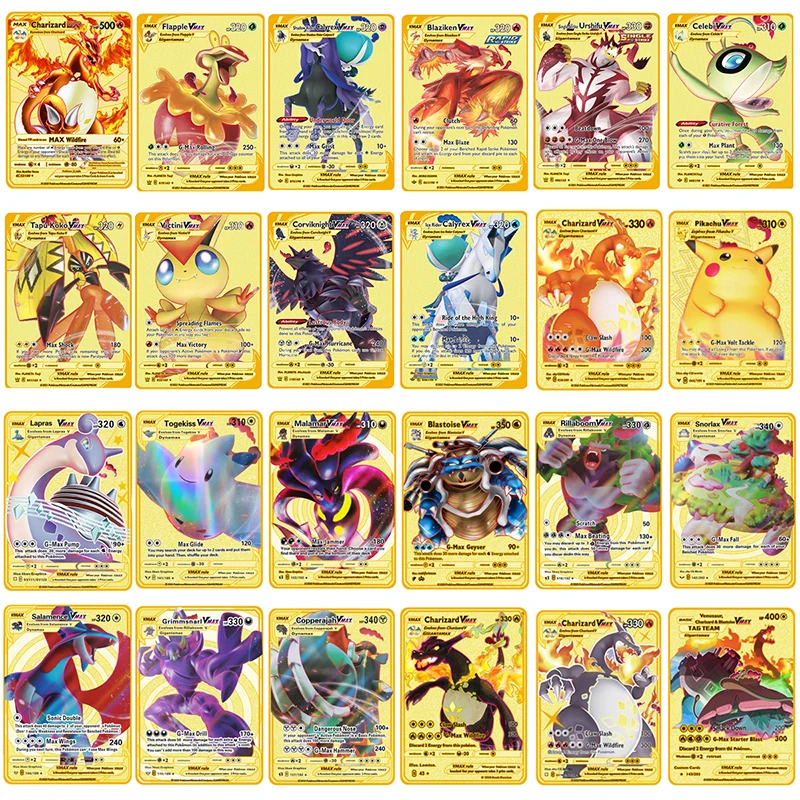 Pokemon First Set V Max Series файтинговая игра золотые карты металлическая карточка