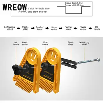 

DIY Safe tool Multi-purpose Feather Loc Board Set Woodworking Engraving Machine Double Featherboards Miter Gauge Slot Woodwor B3