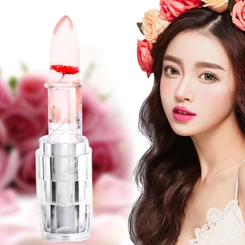 

Flower Crystal Jelly Lipstick Temperature Change Color Lip Balm Waterproof Lip Stick-Red