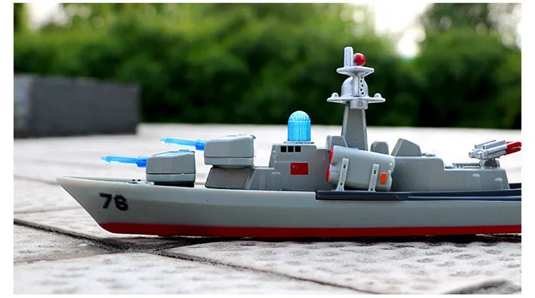 Изысканный ETI-1504 эскорт warship сплав модель, Моделирование звука и света сзади силы детский военный корабль