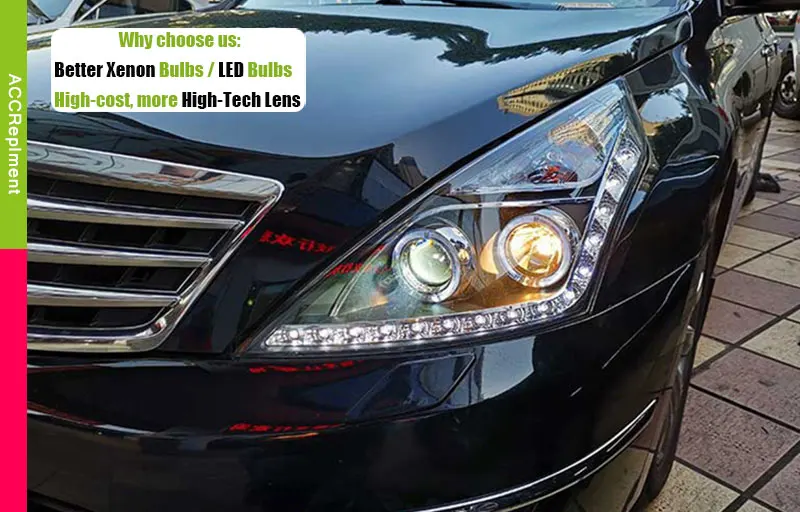 Автомобильный Стайлинг для Nissan Altima фары 2008-2012 светодиодный фонарь светодиодный drl H7 hid Bi-Xenon двойные линзы ближнего света