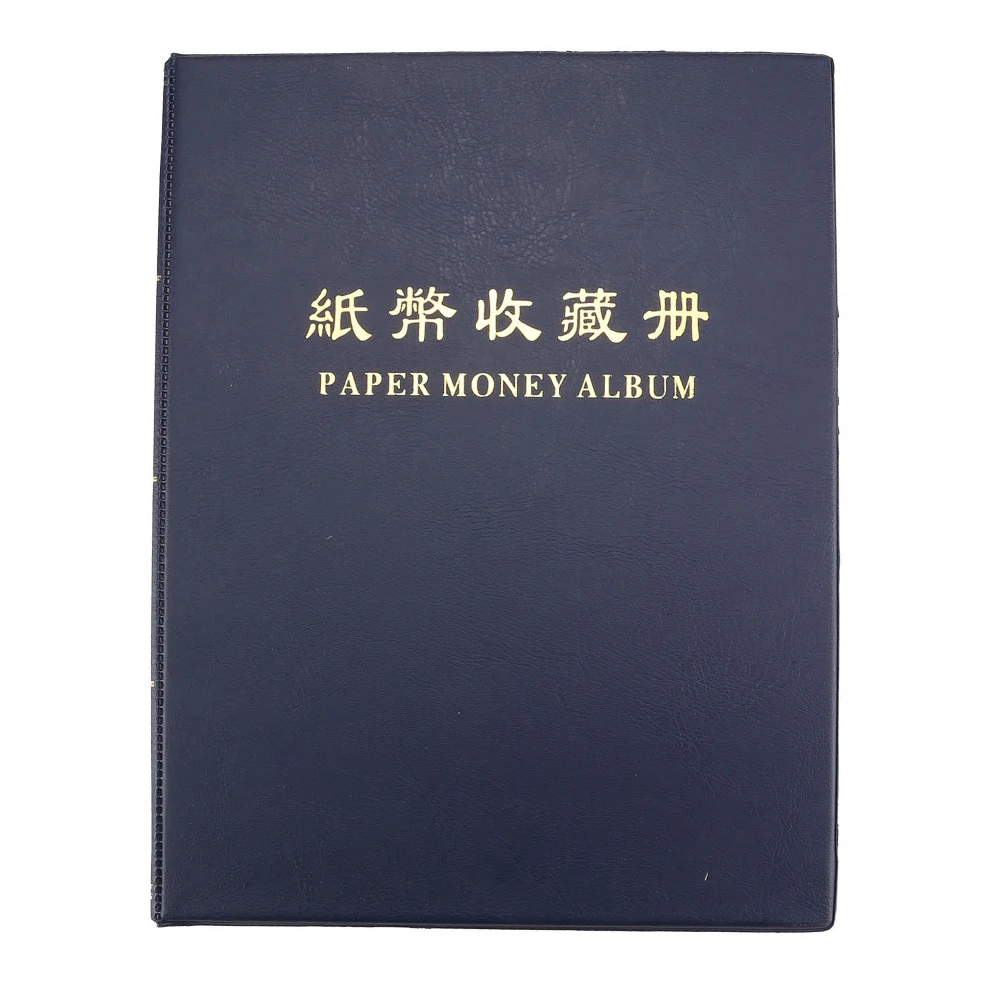

60 Pockets Collection Book Banknote Stamps Cash Holders Protection Leather Note Storage Paper Money Album Page Currency Ticket