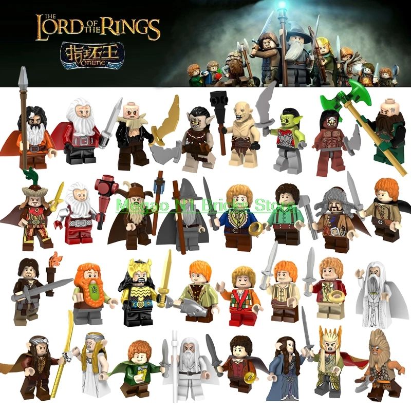 

The Lord of the Rings Figure Gandalf Elves Frodo Dwarf Bombur Thranduil Elrond Merlin Galadriel Model Building Blocks Brick Toys
