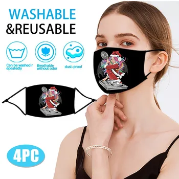 

4pc Adults Facemask Cloth Face Mask Face Shield Windproof Reusable Mouth Mask Washable Face Shield Breathable mondmaskers