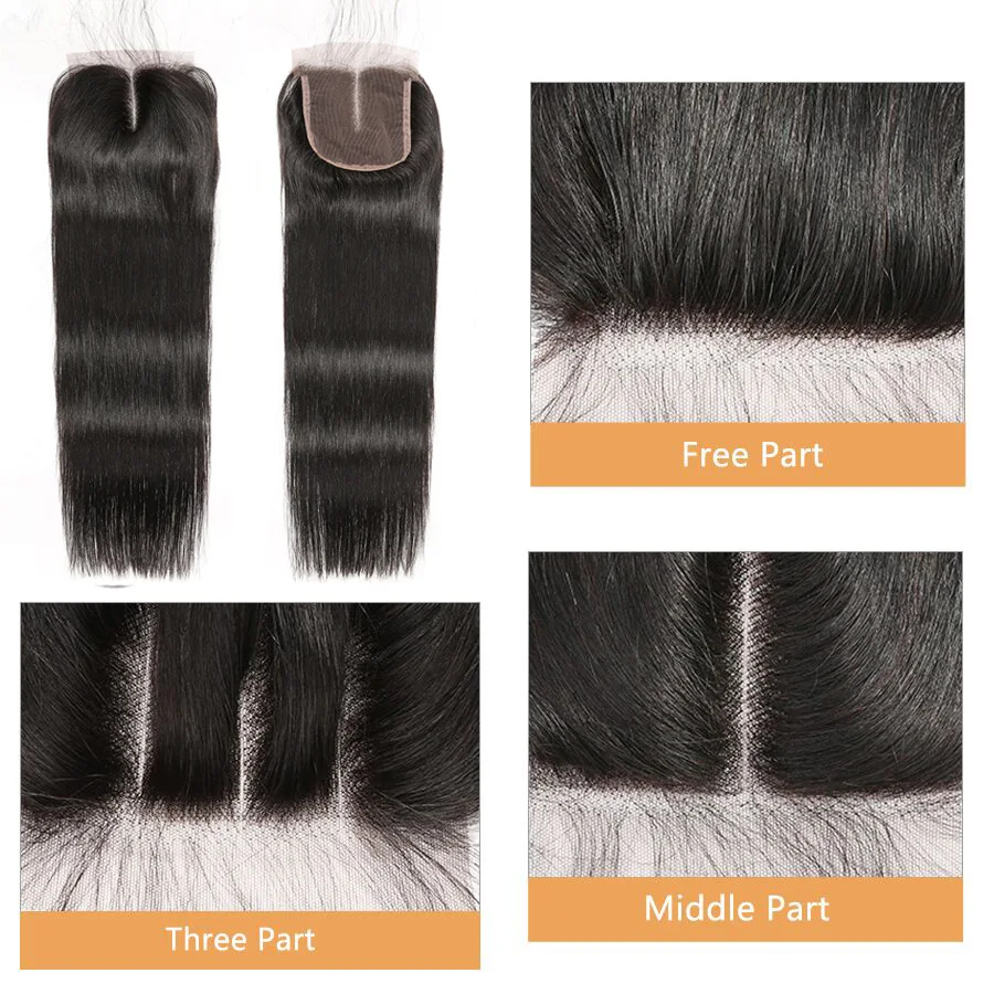 Straight 4x4 Lace Closure 100% Human Hair Closure With Baby Hair Brazilian Hair Weaving Gossip Remy Pre Plucked Closure (3)