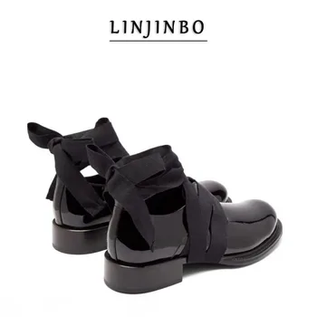 

2020 Retro Round Toe Loafers Women Cross Strap Mary Jane Shoes Women INS Fashion Flats Zapatillas Mujer