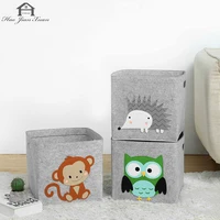 Cube Folding Toys Storage Box Kids Toys Organizer Box Felt Cloth Fabric Storage Basket For Cartoon Animal Nursery Toy Bins 2