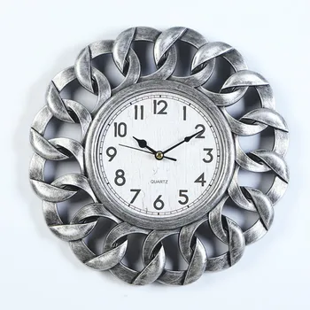 

Creative Large Wall Clock Living Room Round Chain Bar-shaped Metal-like 10-inch Silent Quartz Clocks Bedroom Plastic Wanduhr