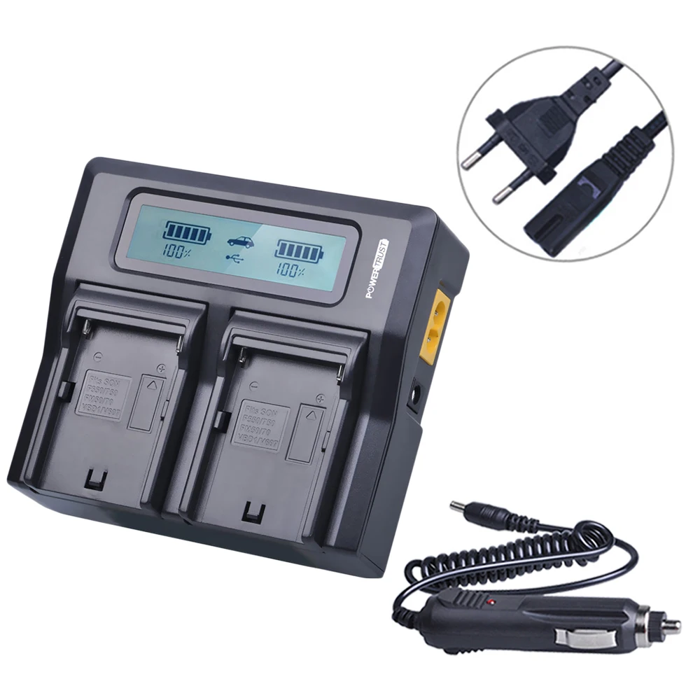PowerTrust 5200 мА/ч, NP-F770 NP-F750 NP F770 NPF770 750 батареи+ быстрая Зарядное устройство для sony NP-F550 NP-F770 NP-F750 F960 F970