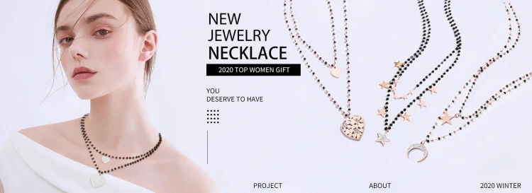 2021 Clover Pendant Necklace for Women Black Crystal Chain Stainless Steel Necklace Heart Choker Jewelry Gifts for New Year 2022