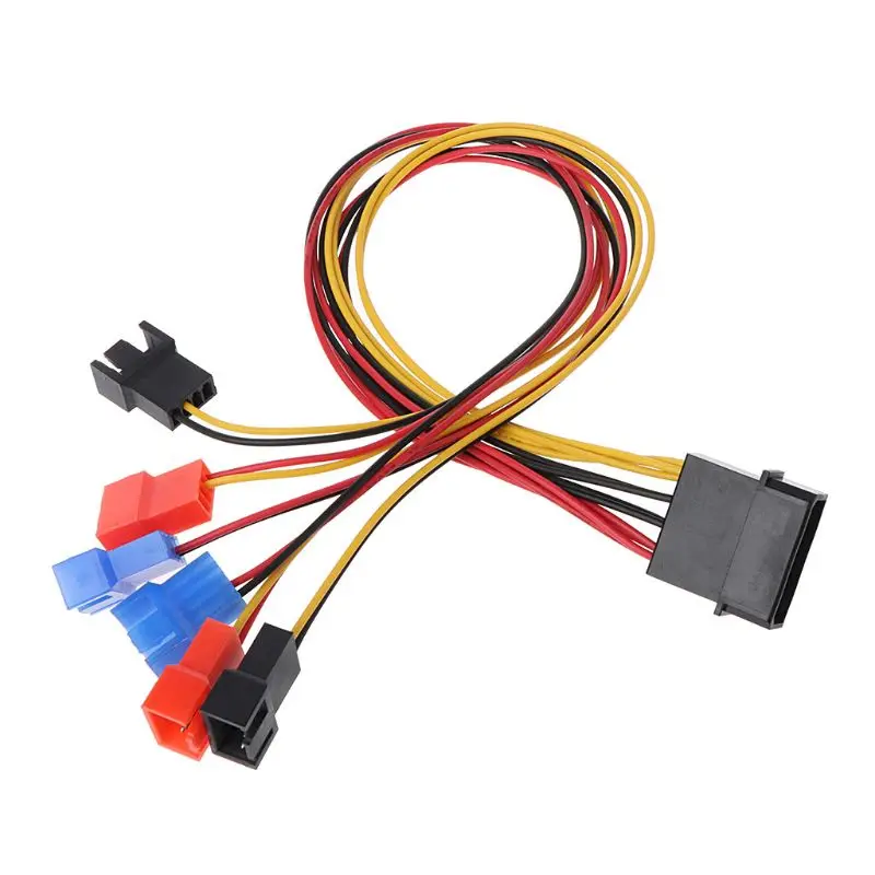 

4-Pin IDE Molex To 6-Port Cooling Fan 2-Pin Splitter Power PC DIY Adapter Cable U4LD