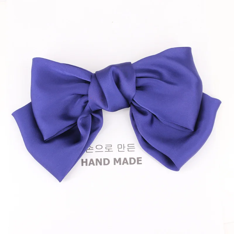 358 royal blue Модная шелковая ткань большие заколки для волос лента для волос для женщин заколки для волос аксессуары для волос для девочек двухслойная шпилька gumki do wlosow - Цвет: 358 royal blue