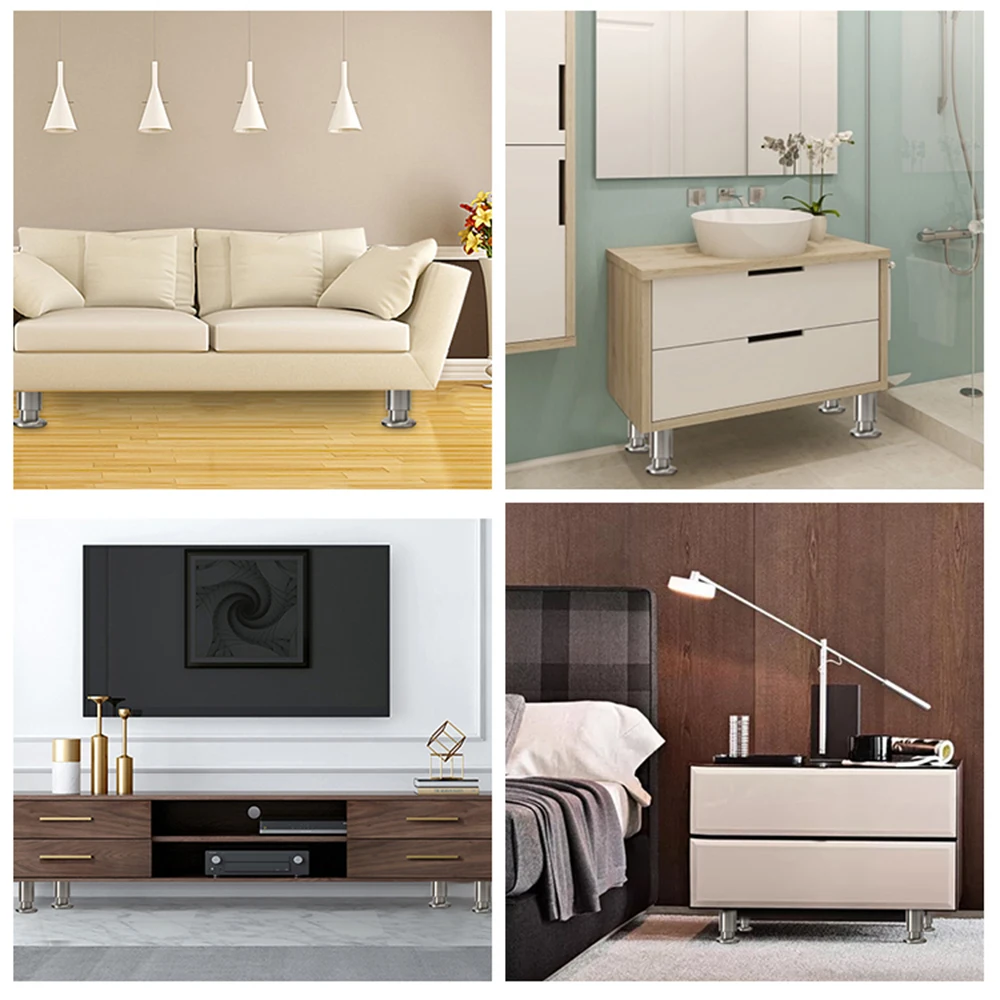 1pcs 8-30cm metal adjustable furniture legs stainless steel furniture replacement legs for tables cabinets TV cabinets sofa feet
