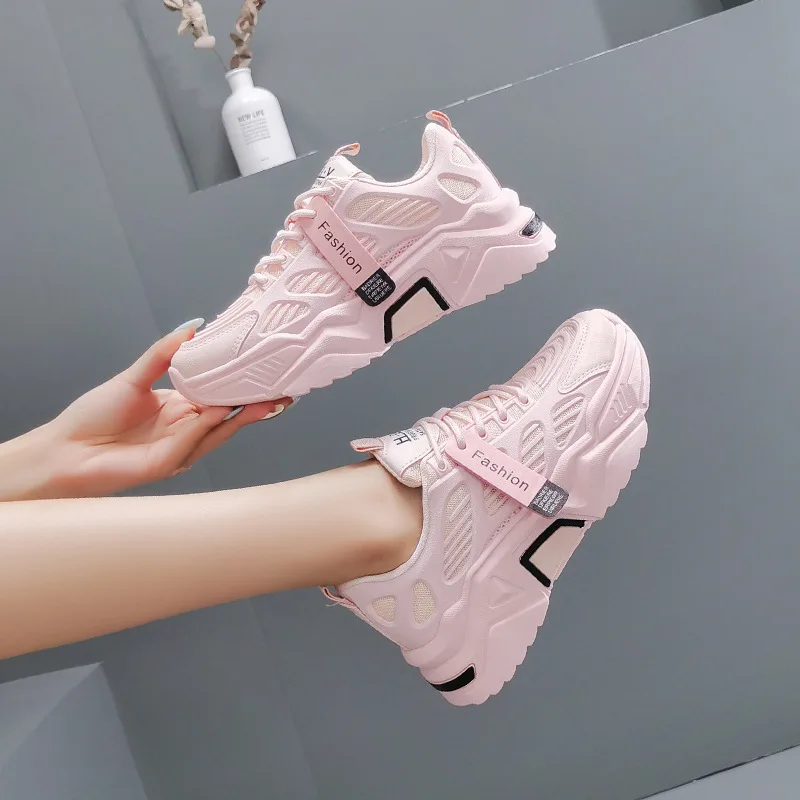 

Vulcanized Rubber Women's Thick Soled Shoes, Sports Lace Up Casual Women's Shoes, Outdoor Running, Fitness, New 2021