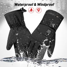 Winter Electric Heated Gloves Touch Screen Waterproof Windproof Anti-Cold Unisex Outdoor Cycling Sports Hand Warmer Gloves 2021