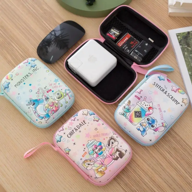 

1 Pc new exquisite Cartoon Lilo & Stitch Squirrel Figures Toys cute Strawberry Bear Alien Coin Bag Headphone Storage Bag Gifts