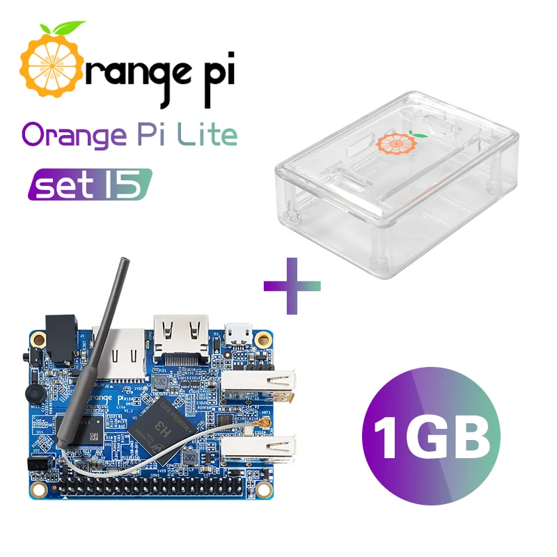 

Oranje Pi Lite 1Gb + Wit Geval, Gebruikt Allwinner H3 Soc, Run Android 4.4, Ubuntu, debian Afbeelding