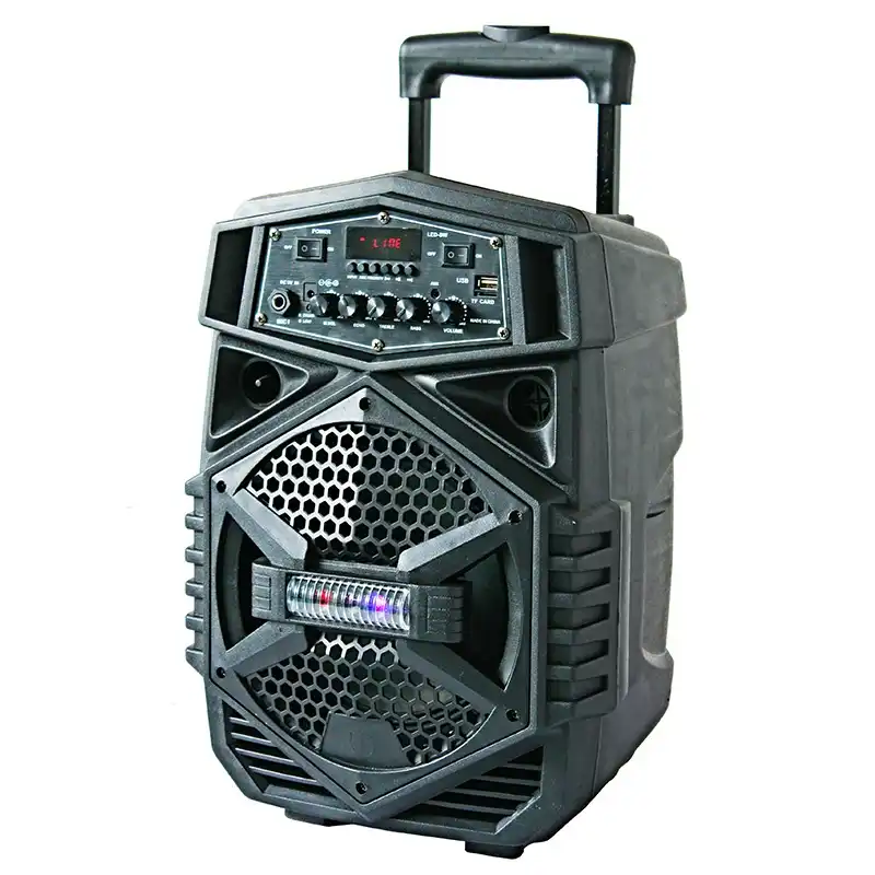 trolley speaker with battery and wheels