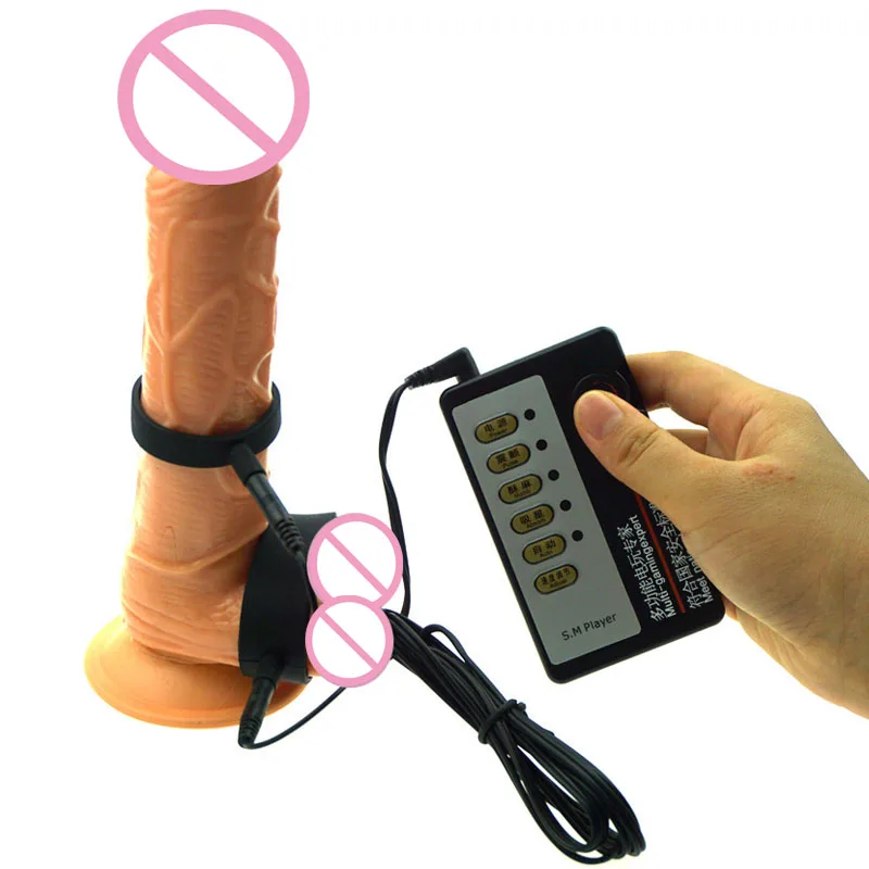 

Electro Shock Wave Therapy Penis Stimulator Pulse Cock Ring BDSM Electric Stimulation Scrotum Penis Ring Sex Toys For Men