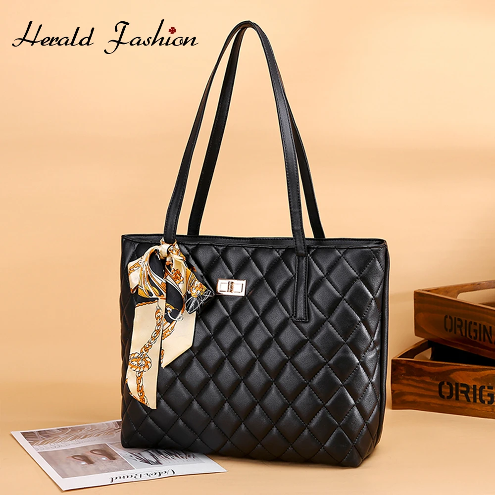 Herald Fashion Women Scarf Shoulder Bag Travel Bags Leather Quality Female Luxury Office Handbags Brand New |