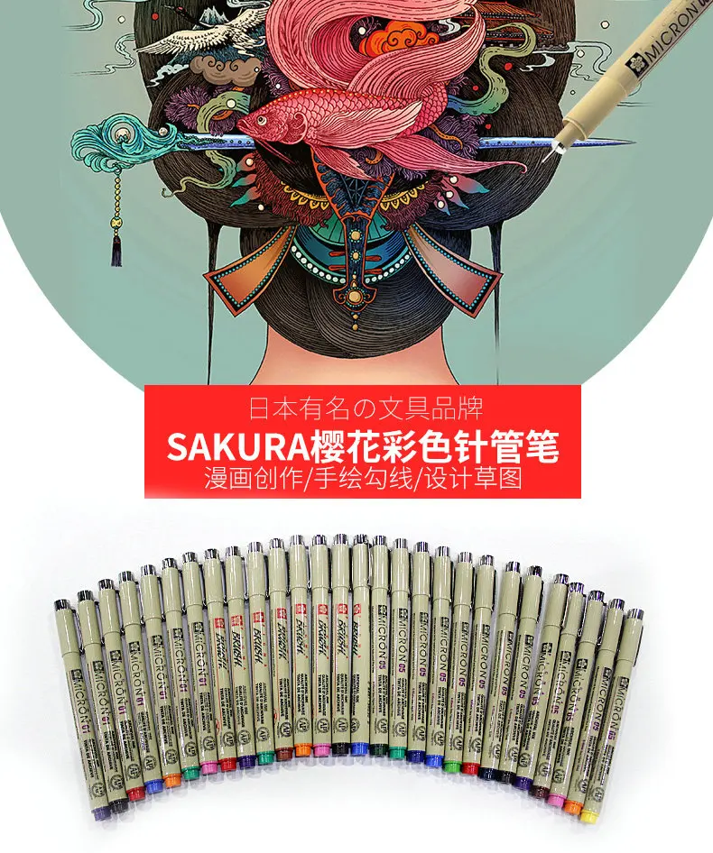 Полный комплект Sakura Pigma 22 Комплект ручек тонкой линии принадлежности для