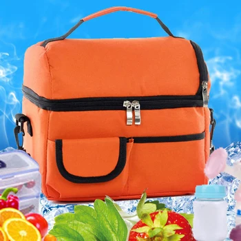 

Tote Reusable Double Layer Office Fresh Keeping Cooler Unisex Multifunctional Insulated Travel Oxford Cloth Leakproof Lunch Bag